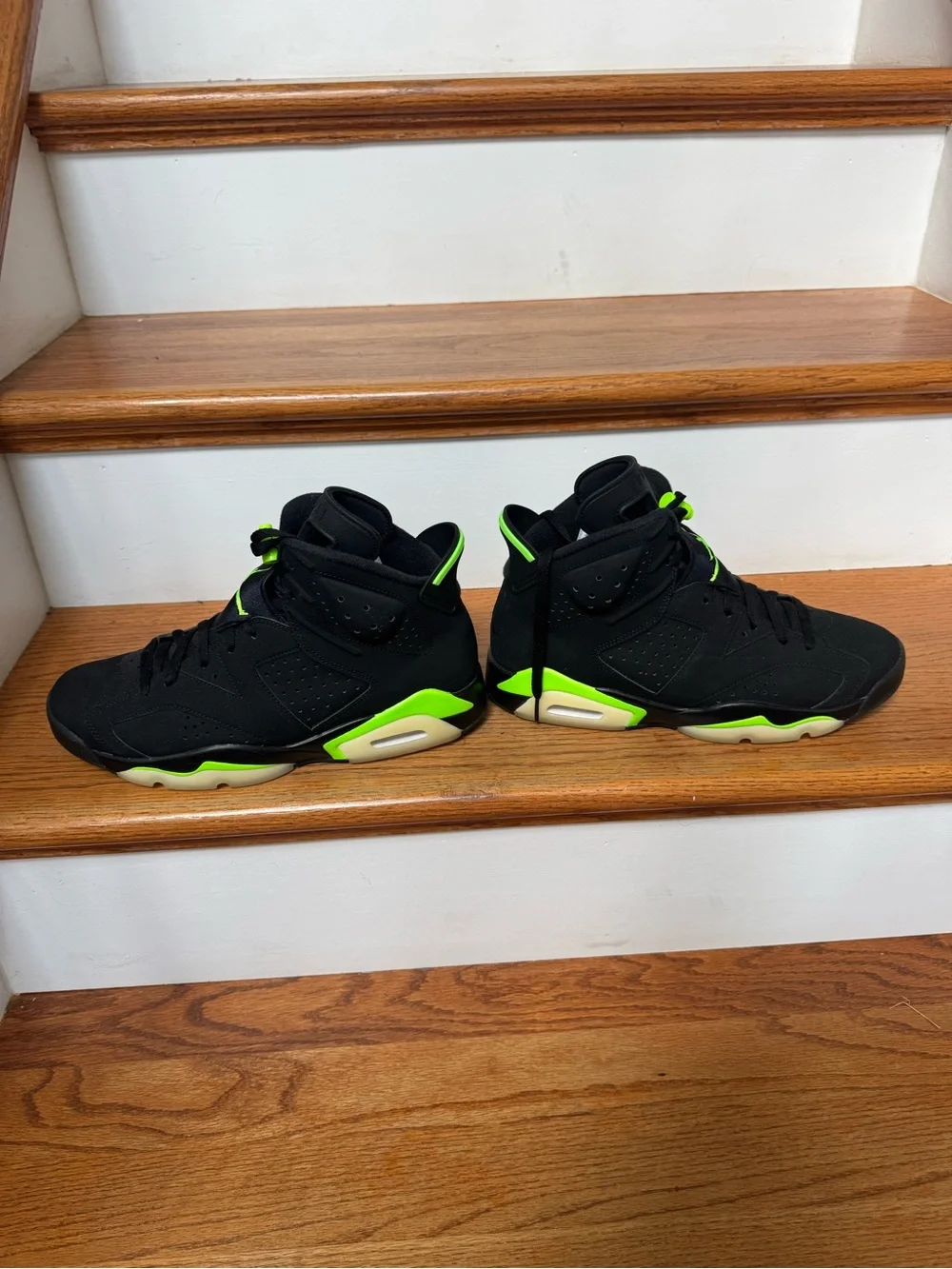 Jordan High-Top Sneakers in Black with Neon Green Jumpman